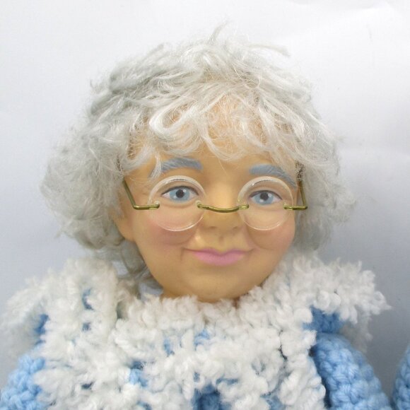 Elderly Couple Dolls With Handmade Crochet Outfits & Glasses - Grandma & Grandpa - Picture 3 of 5